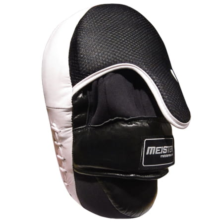 Cowhide Leather Curved Focus Mitts w/ Wrist Support (Pair) - Seventh Sin Fitness