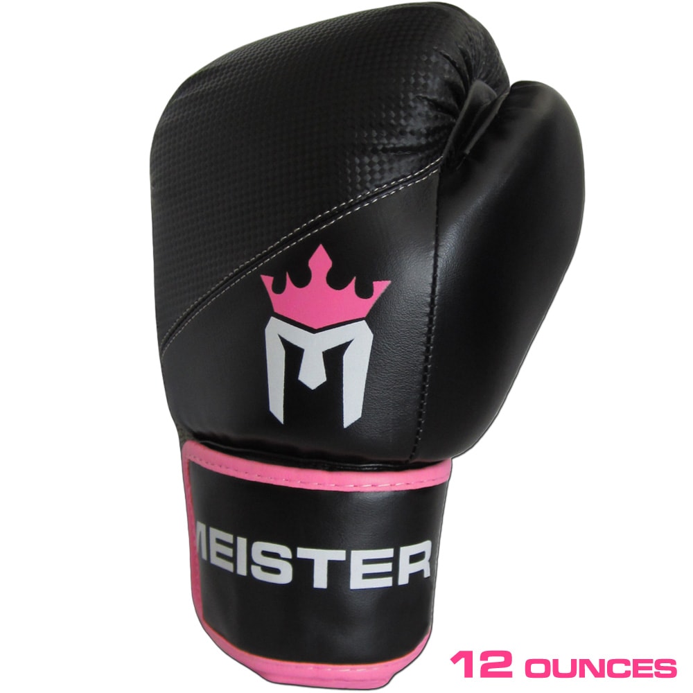 12 Ounce Meister Boxing Gloves for Women & Youth - Black/Pink - Seventh Sin Fitness