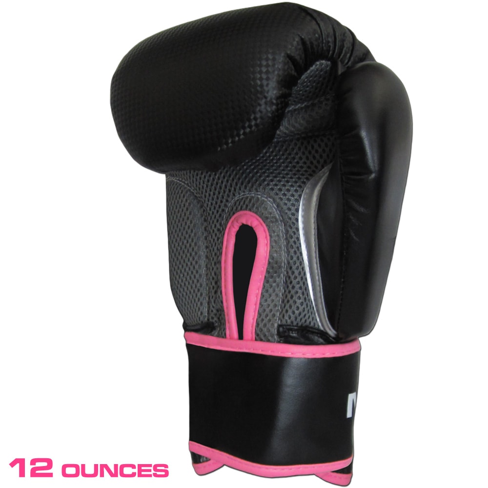 12 Ounce Meister Boxing Gloves for Women & Youth - Black/Pink - Seventh Sin Fitness