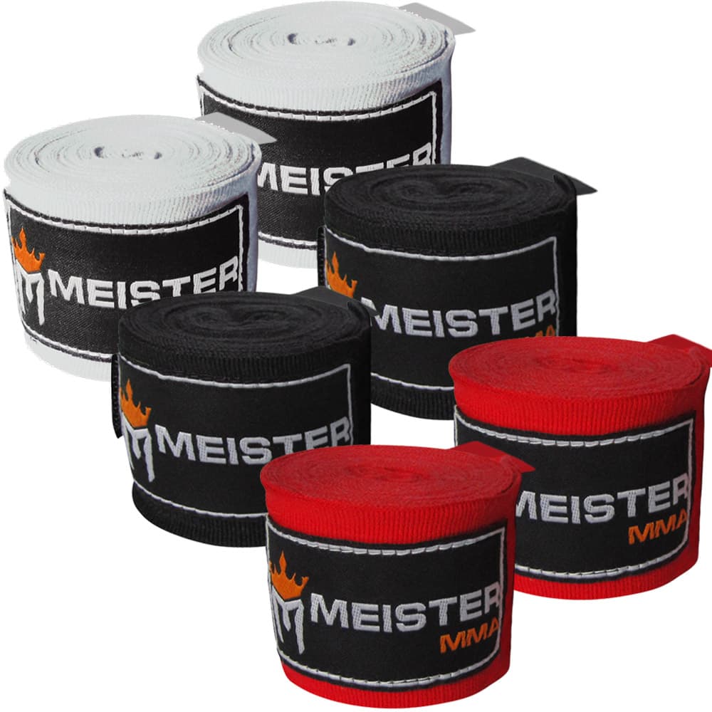 Meister Adult 180" Hand Wraps for MMA & Boxing - 3 Pairs Pack - Seventh Sin Fitness